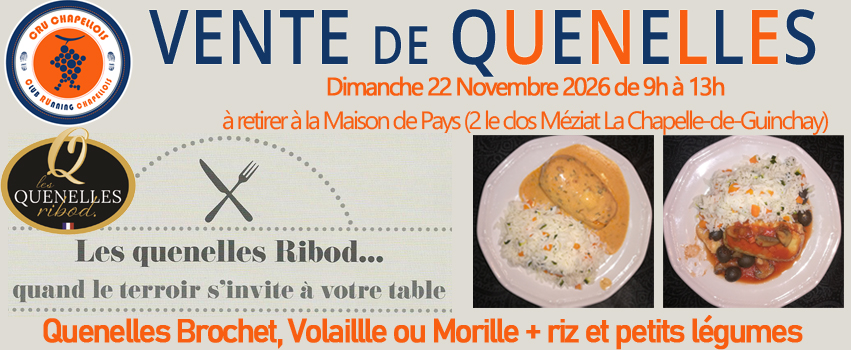 Vente gastronomique du CRU (Quenelles Ribod) le 22 Novembre 2026